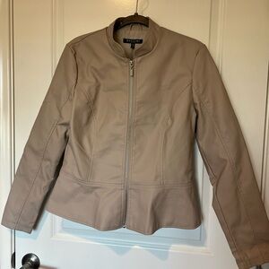 NWT Baccini Women's Tan Faux Leather Moto Jacket